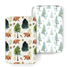 Load image into Gallery viewer, Acrabros Snug Fitted Playard Sheet Set Bears & Forest
