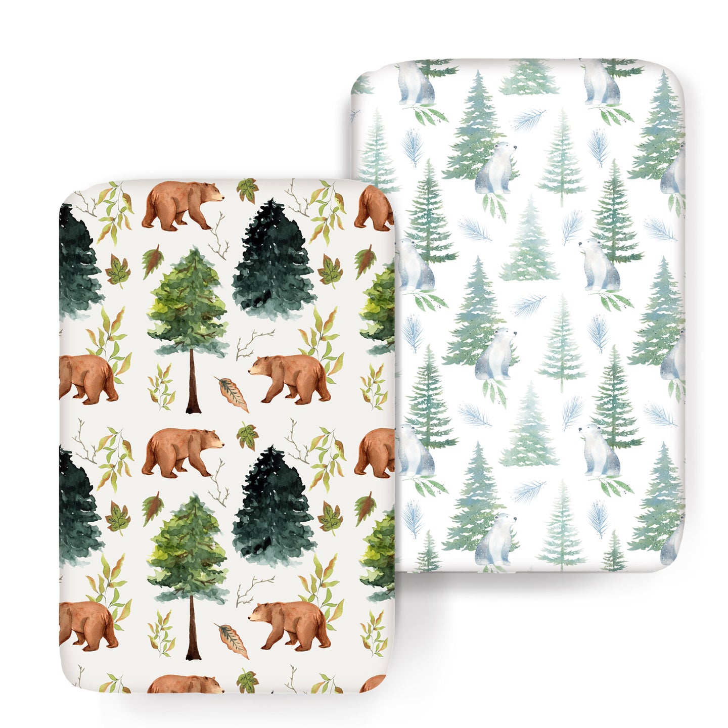 Acrabros Snug Fitted Playard Sheet Set Bears & Forest