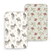 Load image into Gallery viewer, Acrabros Snug Fitted Crib Sheet Set Zebra Flora