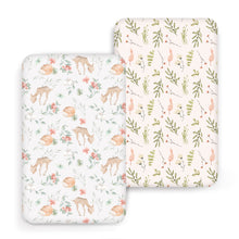 Load image into Gallery viewer, Acrabros Snug Fitted Crib Sheet Set Deer Floral
