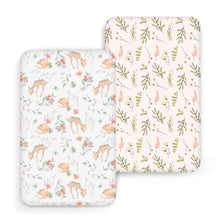 Load image into Gallery viewer, Acrabros Snug Fitted Crib Sheet Set Deer Floral