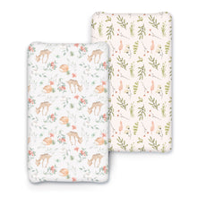 Load image into Gallery viewer, Acrabros Snug Fitted Changing Pad Cover Set Deer Floral
