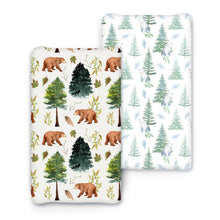 Load image into Gallery viewer, Acrabros Snug Fitted Changing Pad Cover Set Bears & Forest