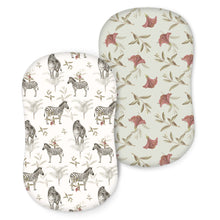 Load image into Gallery viewer, Acrabros Snug Fitted Bassinet Sheet Set Zebra Flora