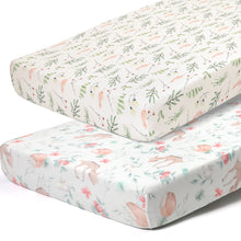 Load image into Gallery viewer, Acrabros Snug Fitted Crib Sheet Set Deer Floral
