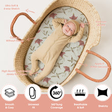 Load image into Gallery viewer, Acrabros Snug Fitted Bassinet Sheet Set Zebra Flora