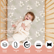 Load image into Gallery viewer, Acrabros Snug Fitted Crib Sheet Set Gardenia Blossom