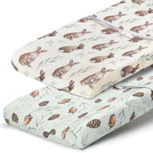 Load image into Gallery viewer, Acrabros Snug Fitted Changing Pad Cover Set Rabbit Nuts