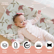 Load image into Gallery viewer, Acrabros Snug Fitted Changing Pad Cover Set Zebra Flora