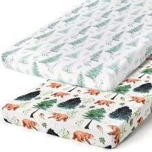 Load image into Gallery viewer, Acrabros Snug Fitted Playard Sheet Set Bears & Forest