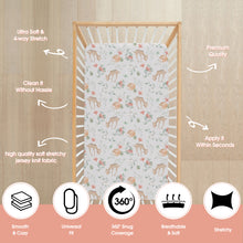 Load image into Gallery viewer, Acrabros Snug Fitted Crib Sheet Set Deer Floral