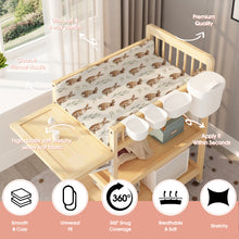 Load image into Gallery viewer, Acrabros Snug Fitted Changing Pad Cover Set Rabbit Nuts