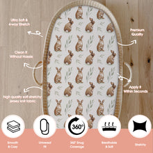 Load image into Gallery viewer, Acrabros Snug Fitted Bassinet Sheet Set Rabbit Nuts