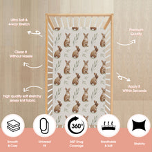 Load image into Gallery viewer, Acrabros Snug Fitted Crib Sheet Set Rabbit Nuts