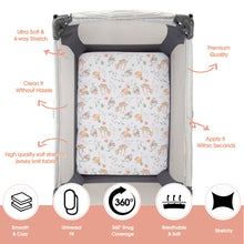Load image into Gallery viewer, Acrabros Snug Fitted Playard Sheet Set Deer Floral
