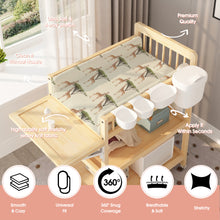 Load image into Gallery viewer, Acrabros Snug Fitted Changing Pad Cover Set Giraffe&Forest