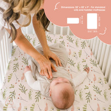Load image into Gallery viewer, Acrabros Snug Fitted Crib Sheet Set Deer Floral