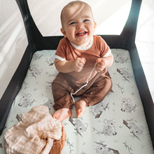 Load image into Gallery viewer, Acrabros Snug Fitted Playard Sheet Set Koala Leaf