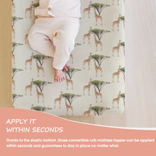 Load image into Gallery viewer, Acrabros Snug Fitted Changing Pad Cover Set Giraffe&Forest