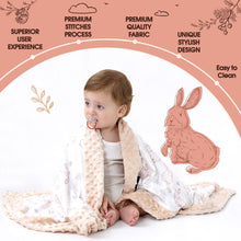 Load image into Gallery viewer, ACRABROS Baby Blankets Double Layer Dotted Backing 30X40 Inches,Linear Rabbits
