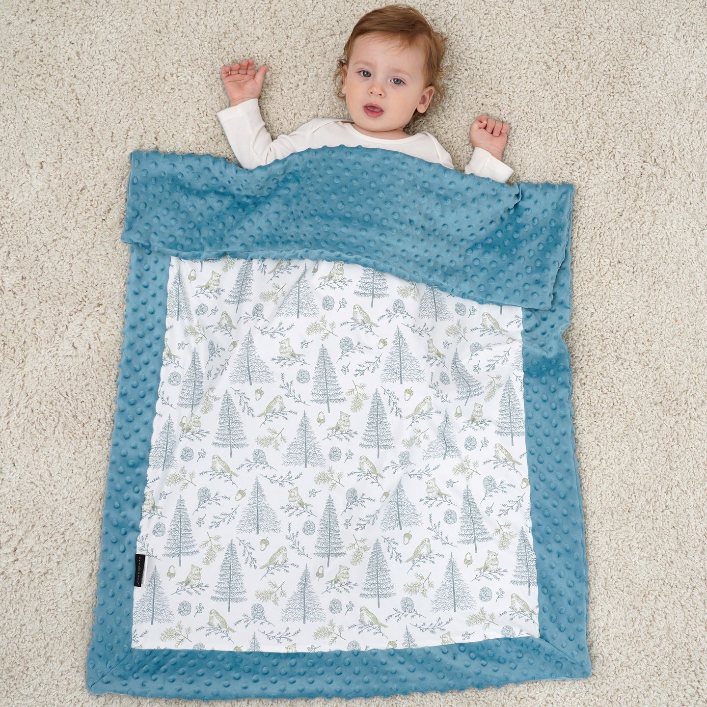 ACRABROS Baby Blankets Double Layer Dotted Backing 30X40 Inches,Pine Forest