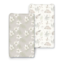 Load image into Gallery viewer, Acrabros Snug Fitted Changing Pad Cover Set Gardenia Blossom
