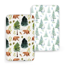 Load image into Gallery viewer, Acrabros Snug Fitted Crib Sheet Set Bears &amp; Forest
