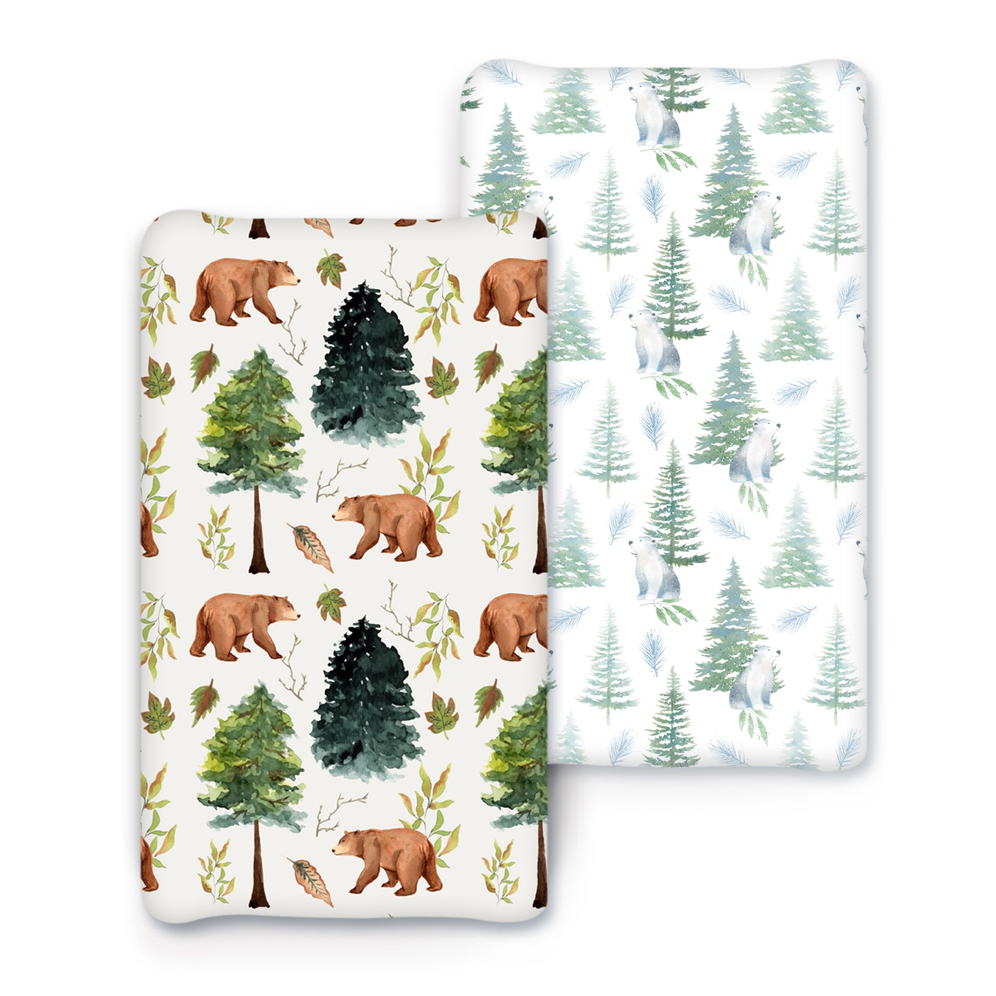 Acrabros Snug Fitted Changing Pad Cover Set Bears & Forest