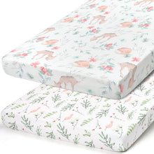 Load image into Gallery viewer, Acrabros Snug Fitted Playard Sheet Set Deer Floral
