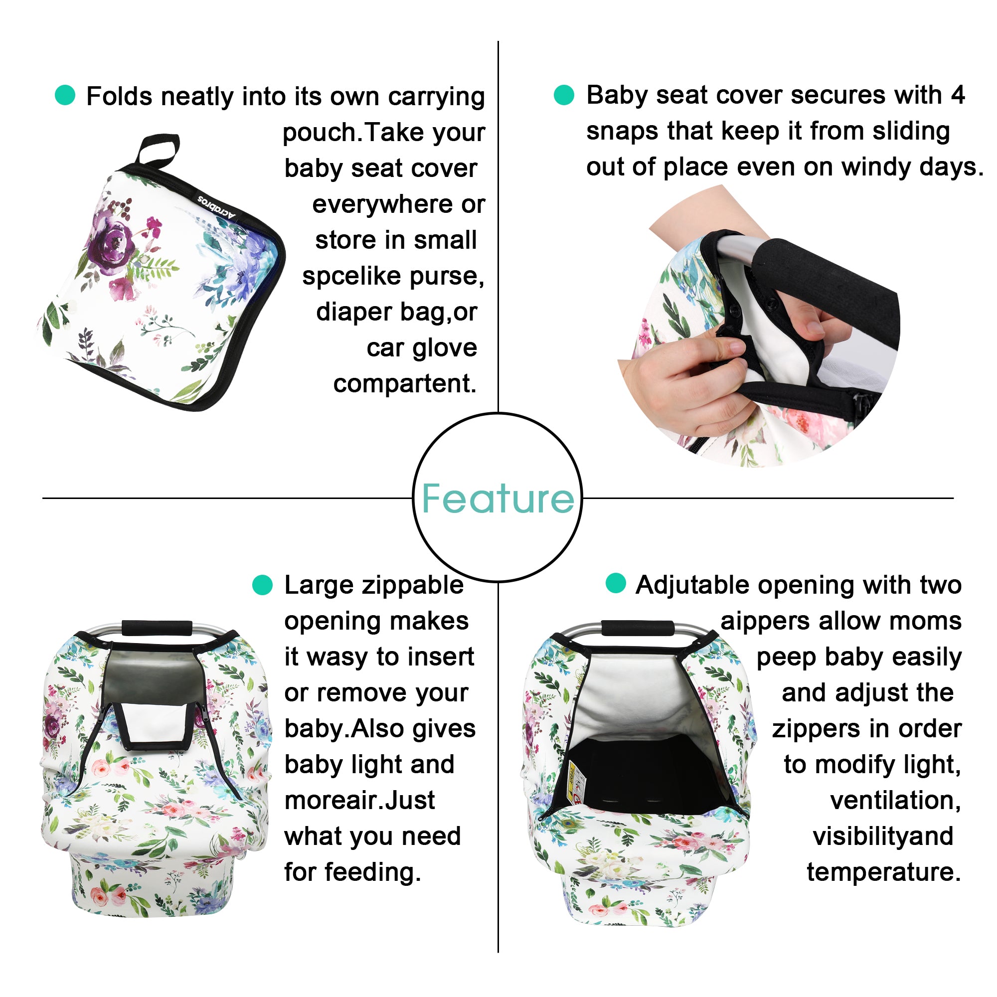 Comfortable Baby Car Seat Covers for Autumn Winter Acrabros