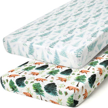 Load image into Gallery viewer, Acrabros Snug Fitted Crib Sheet Set Bears &amp; Forest
