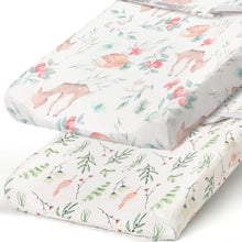 Load image into Gallery viewer, Acrabros Snug Fitted Changing Pad Cover Set Deer Floral

