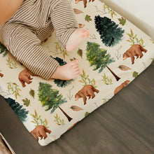 Load image into Gallery viewer, Acrabros Snug Fitted Changing Pad Cover Set Bears &amp; Forest
