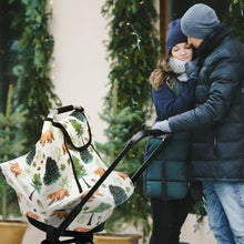 Load image into Gallery viewer, Stretchy Baby Car Seat Covers For All Seasons Bear&amp; Forest
